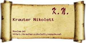 Krauter Nikolett névjegykártya